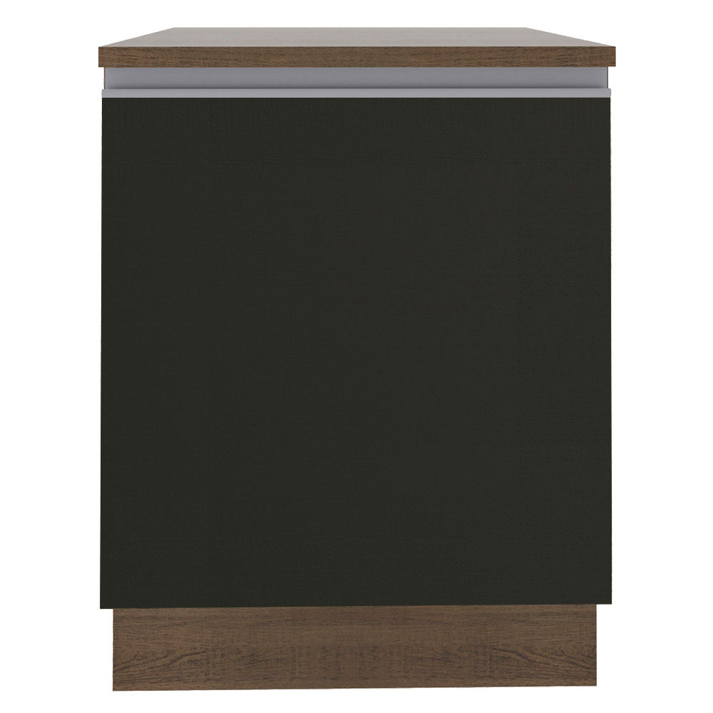 Balcão Madesa Glamy 60 cm 1 Porta Rustic/Preto