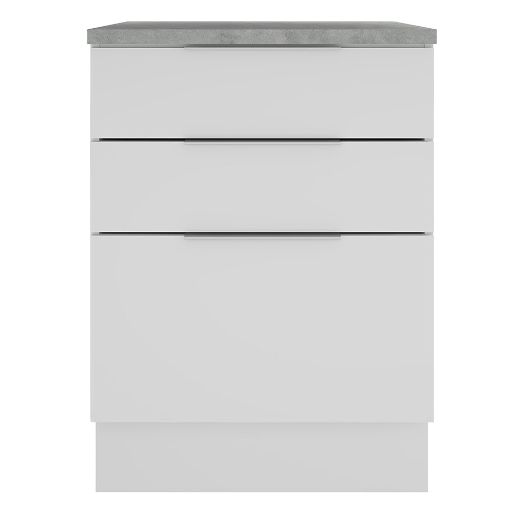 Balcão Madesa Stella 60 cm 3 Gavetas Branco