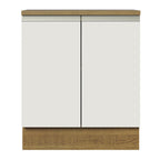 Balcão de Cozinha Madesa Glamy 70 cm 2 Portas Rustic/Branco