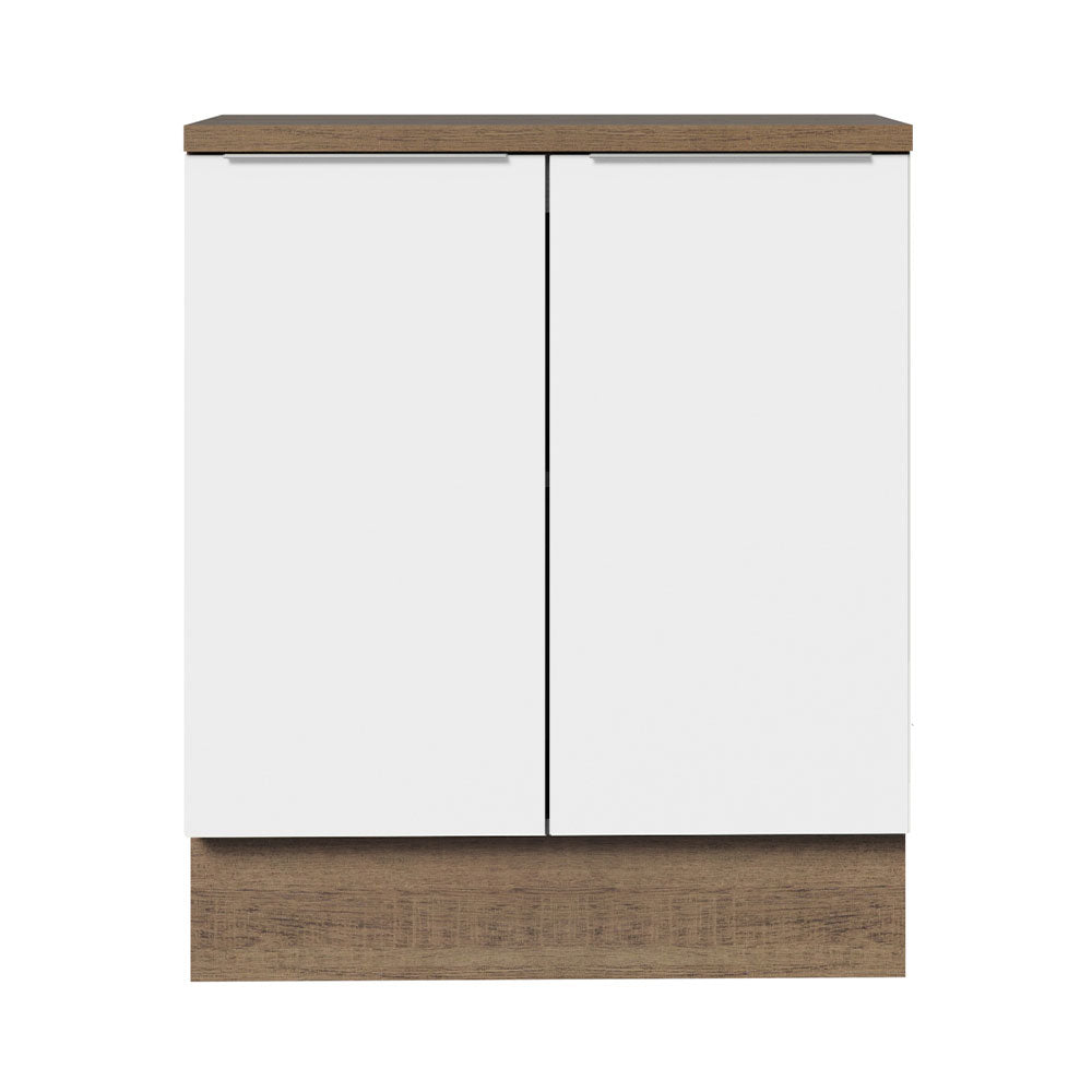 Balcão de Cozinha Madesa Stella 70 cm 2 Portas Rustic/Branco