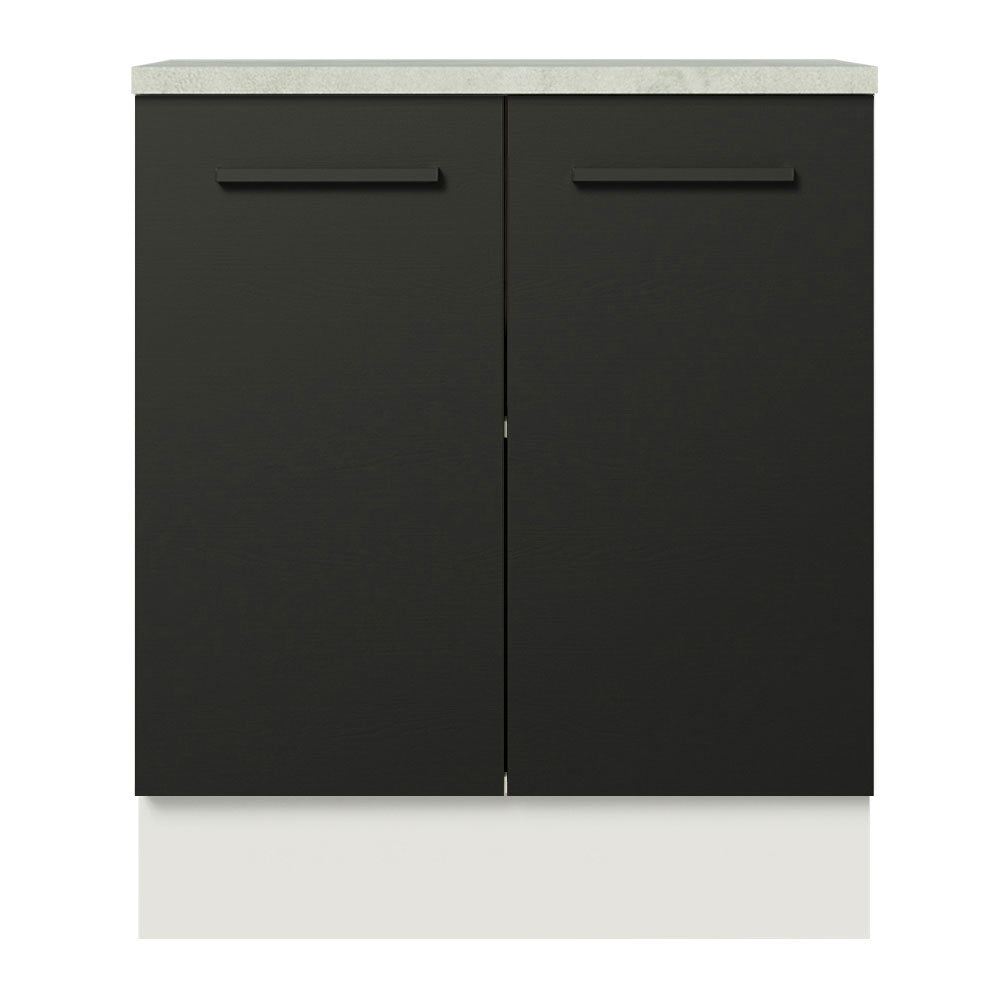 Balcão de Cozinha Madesa Agata 70 cm 2 Portas Branco/Preto