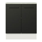 Balcão de Cozinha Madesa Agata 70 cm 2 Portas Branco/Preto