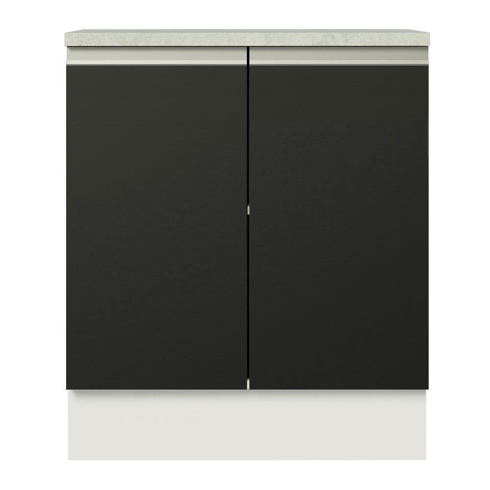 Balcão de Cozinha Madesa Glamy 70 cm 2 Portas Branco/Preto