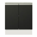 Balcão de Cozinha Madesa Glamy 70 cm 2 Portas Branco/Preto