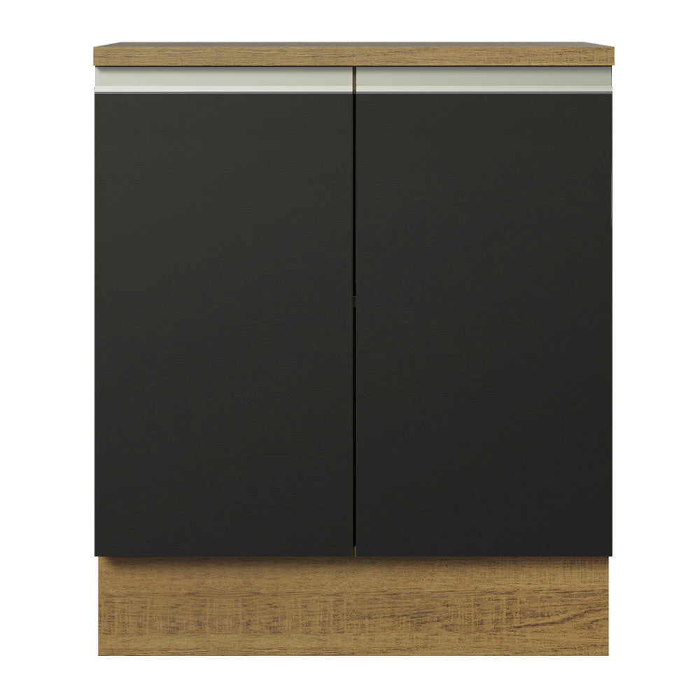 Balcão de Cozinha Madesa Glamy 70 cm 2 Portas Rustic/Preto