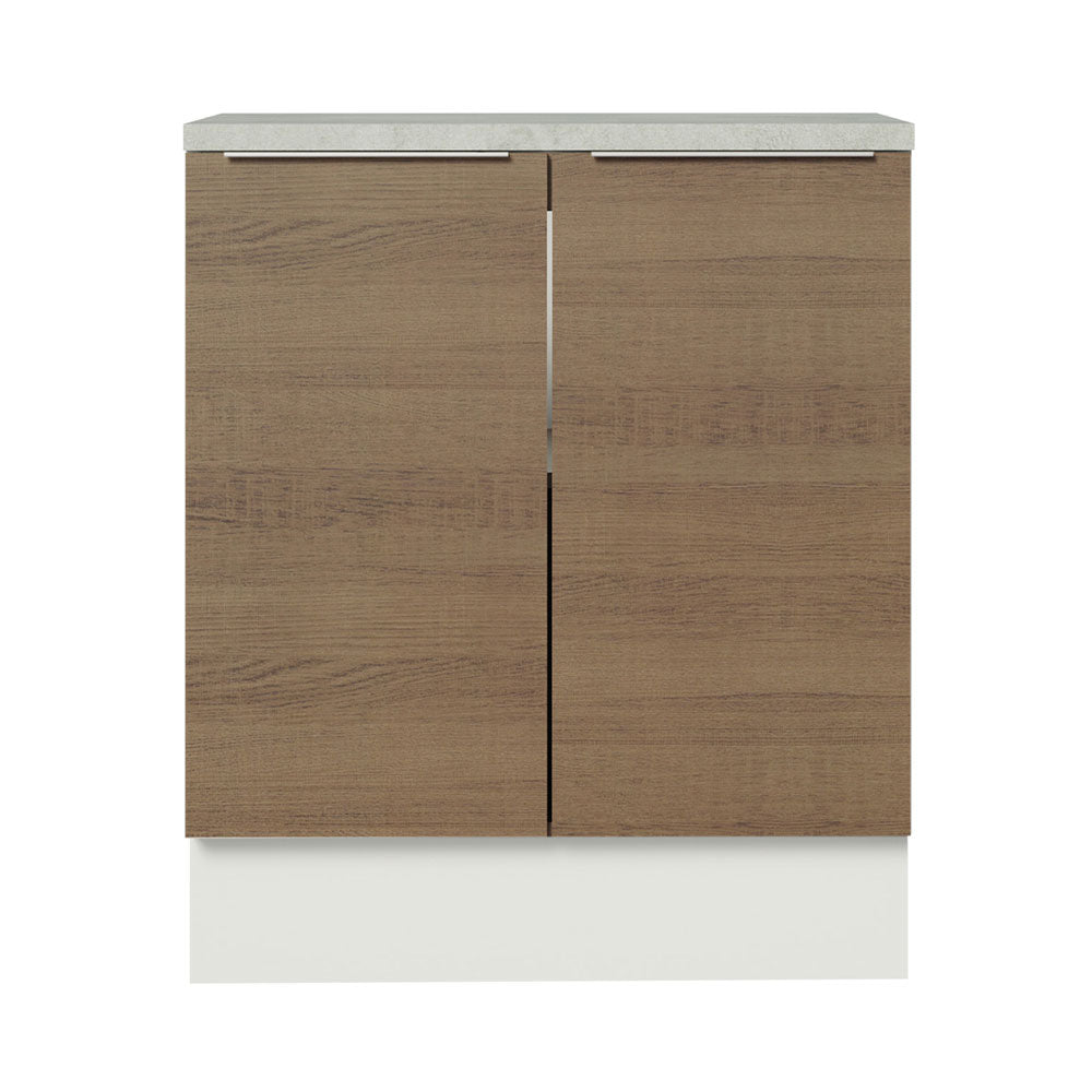 Balcão de Cozinha Madesa Stella 70 cm 2 Portas Branco/Rustic