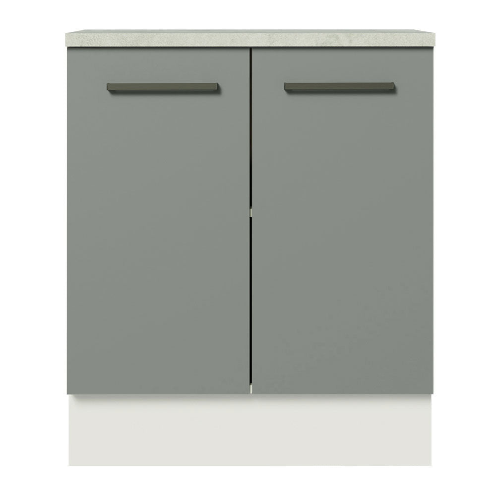 Balcão de Cozinha Madesa Agata 70 cm 2 Portas Branco/Cinza