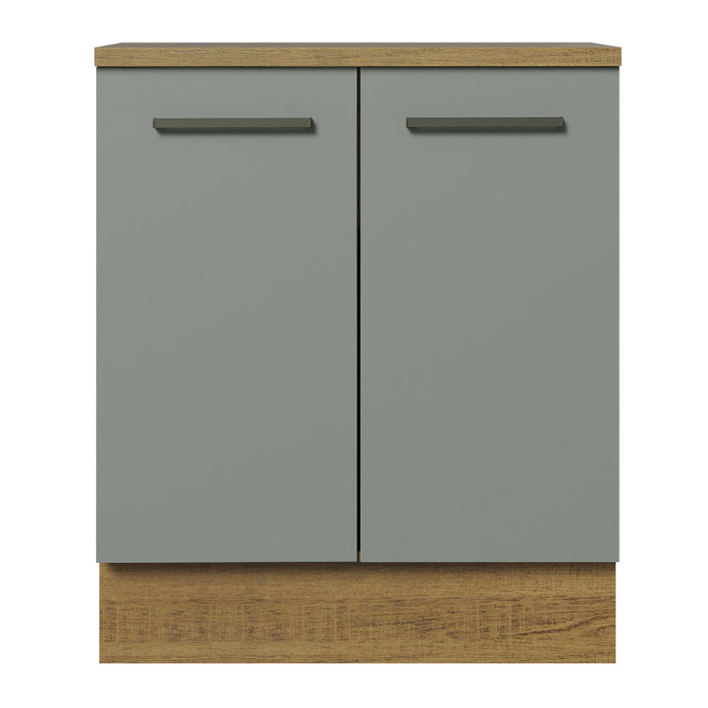 Balcão de Cozinha Madesa Agata 70 cm 2 Portas Rustic/Cinza