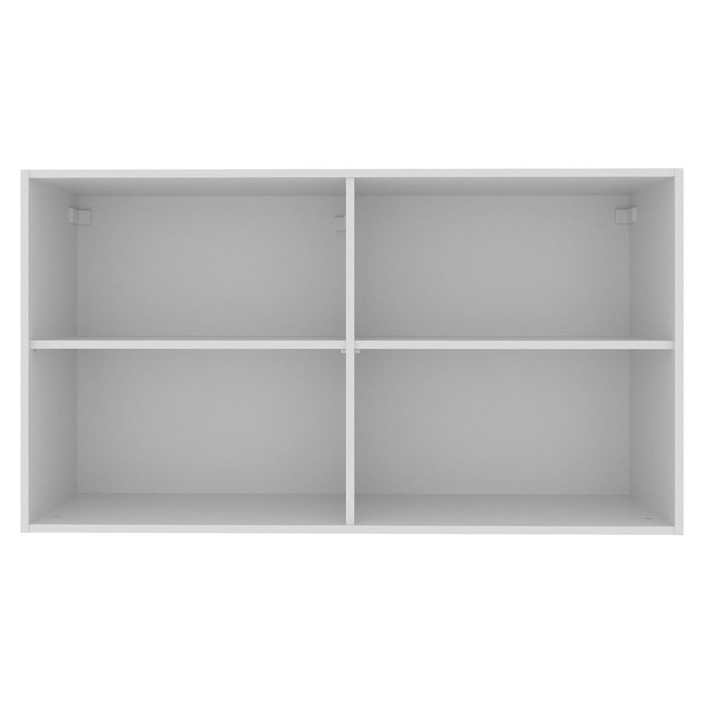 Armário Aéreo Madesa Acordes 100% MDF 120 cm 2 Portas Vidro Reflex Branco/Rustic