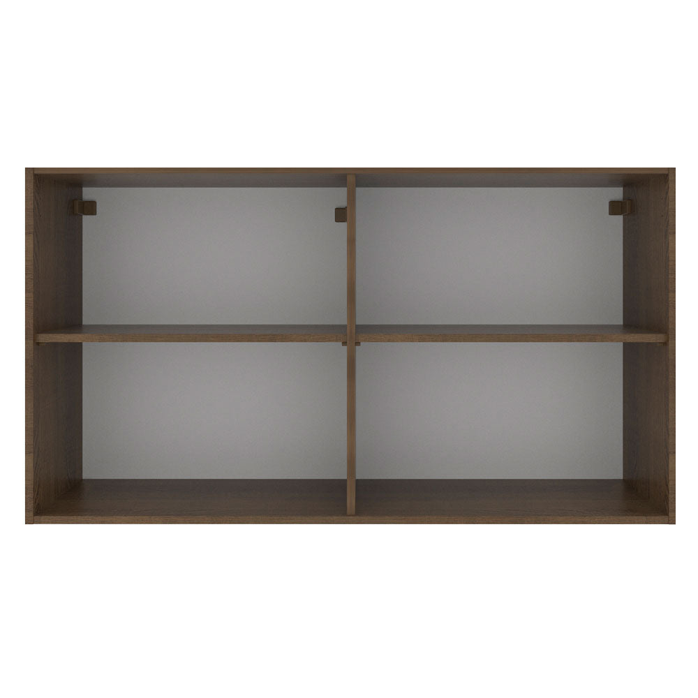 Armário Aéreo Madesa Glamy 120 cm 2 Portas com Vidro Rustic/Branco