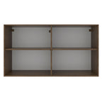 Armário Aéreo Madesa Glamy 120 cm 2 Portas com Vidro Rustic/Branco