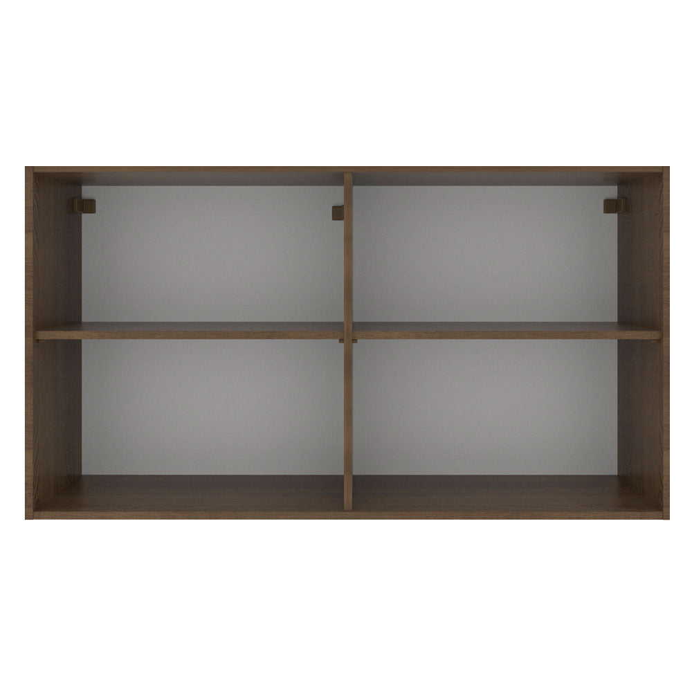 Armário Aéreo Madesa Glamy 120 cm 2 Portas com Vidro Rustic/Preto