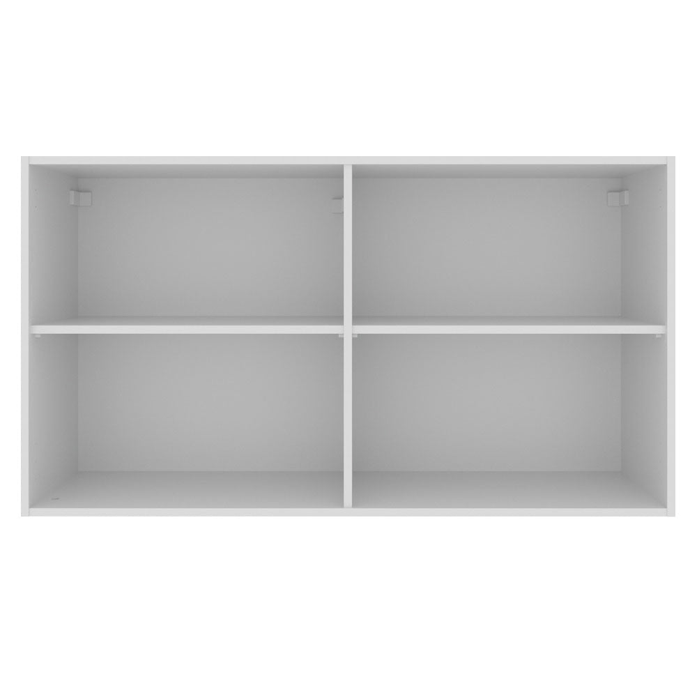 Armário Aéreo Madesa Glamy 120 cm 2 Portas com Vidro Branco/Rustic