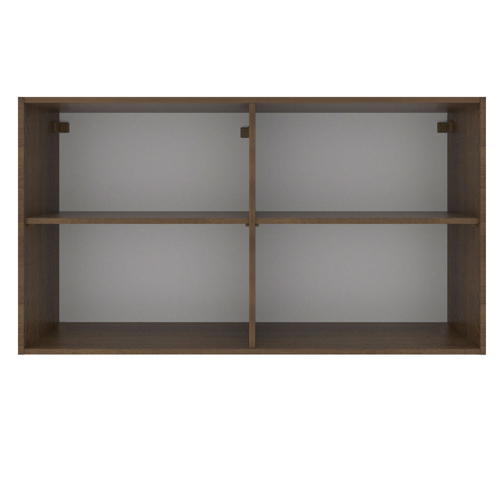 Armário Aéreo Madesa Glamy 120 cm 2 Portas Rustic/Preto