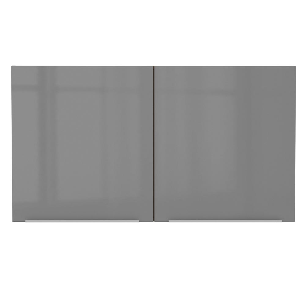 Armário Aéreo Madesa Lux 120 cm 2 Portas Rustic/Cinza