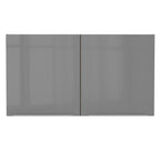 Armário Aéreo Madesa Lux 120 cm 2 Portas Rustic/Cinza