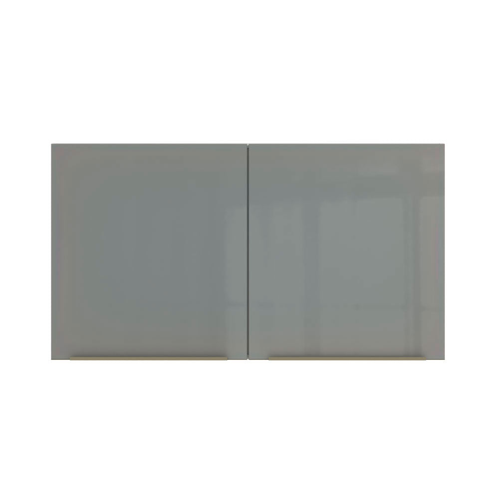 Armário Aéreo Madesa Lux 120 cm 2 Portas Branco/Cinza
