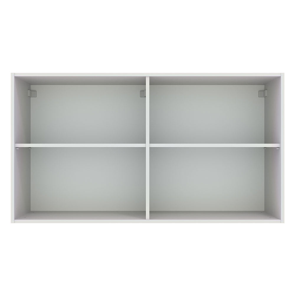 Armário Aéreo Madesa Agata 120 cm 2 Portas Branco/Cinza