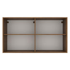 Armário Aéreo Madesa Agata 120 cm 2 Portas Rustic/Cinza