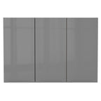 Armário Aéreo Madesa Lux 120 cm 3 Portas Rustic/Cinza