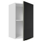 Armário Aéreo Madesa Lux 40 cm 1 Porta Branco/Preto