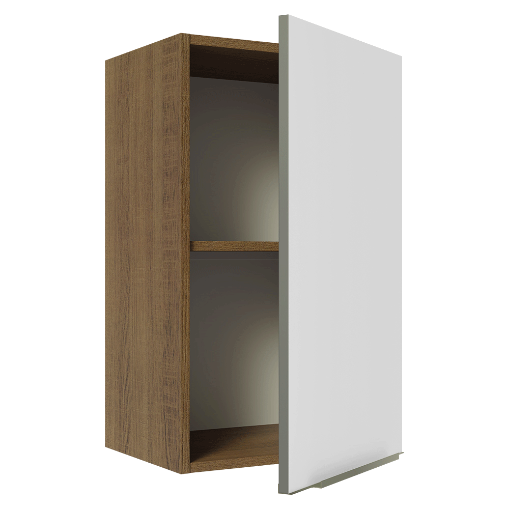 Armário Aéreo Madesa Lux 40 cm 1 Porta Rustic/Branco Veludo