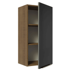 Armário Aéreo Madesa Lux 40 x 83 cm 1 Porta Rustic/Preto