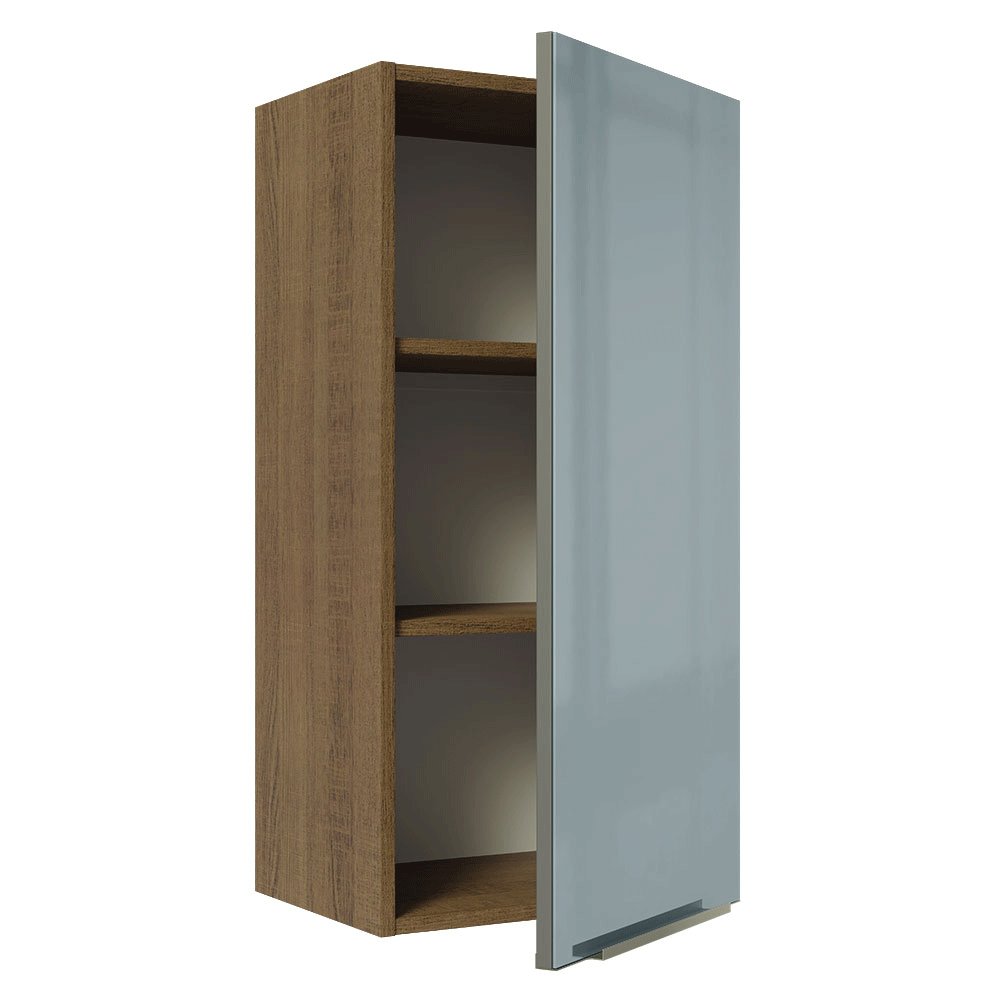 Armário Aéreo Madesa Lux 40 x 83 cm 1 Porta Rustic/Cinza
