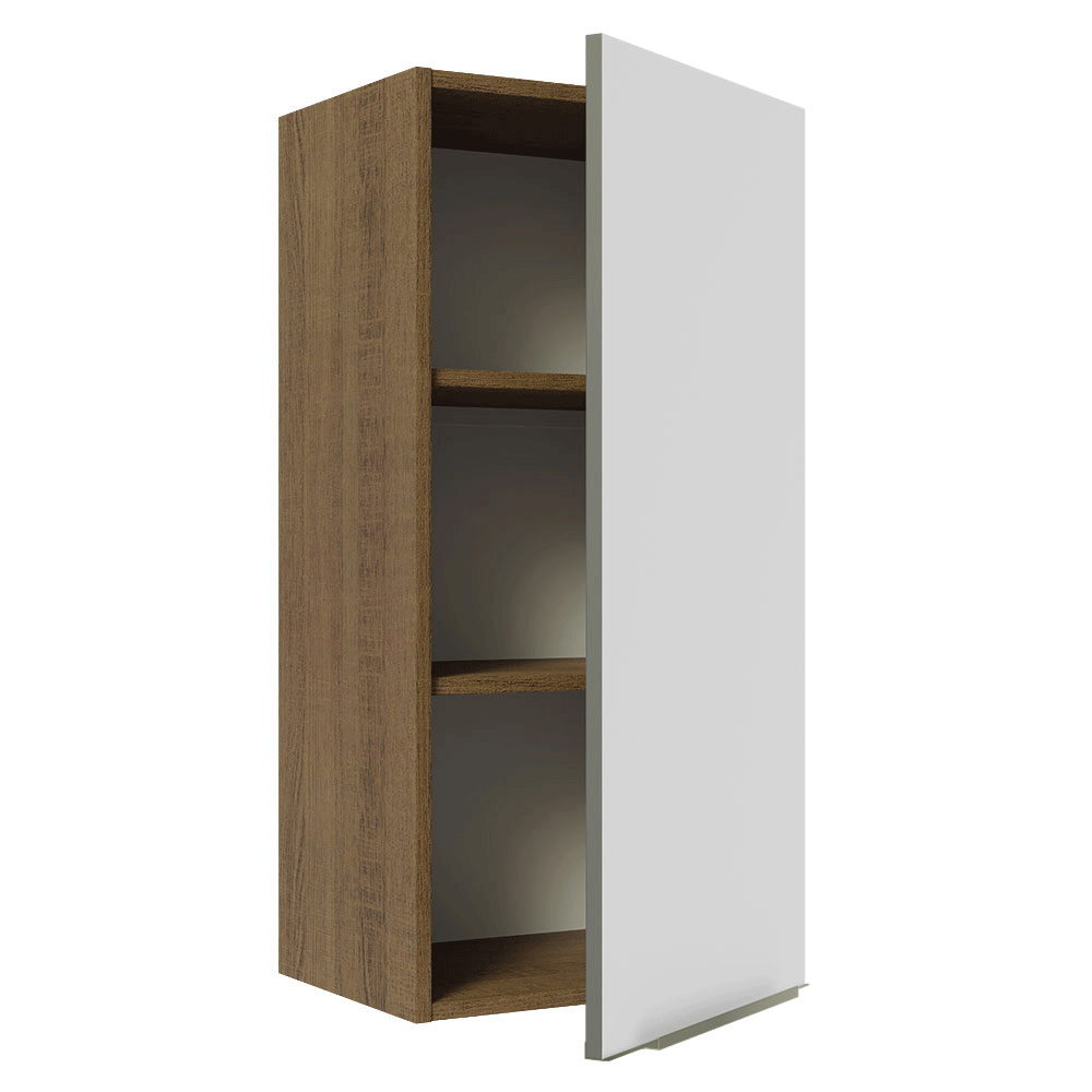 Armário Aéreo 40 x 83 cm 1 Porta Rustic/Branco Veludo Lux Madesa