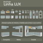 Armário Aéreo 50cm 1 Porta Branco/Cinza Lux Madesa