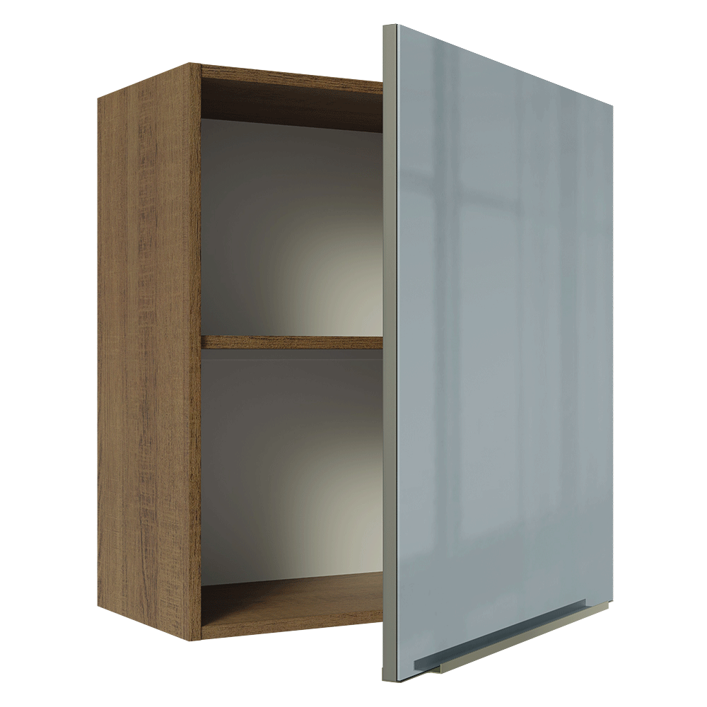 Armário Aéreo Madesa Lux 60 cm 1 Porta Rustic/Cinza