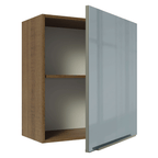 Armário Aéreo Madesa Lux 60 cm 1 Porta Rustic/Cinza