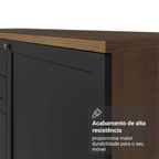 Armário Aéreo 60 cm 1 Porta Rustic/Preto Vik Madesa