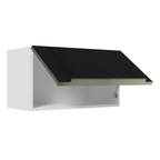 Armário Aéreo Madesa Lux 60 cm 1 Porta Basculante Branco/Preto