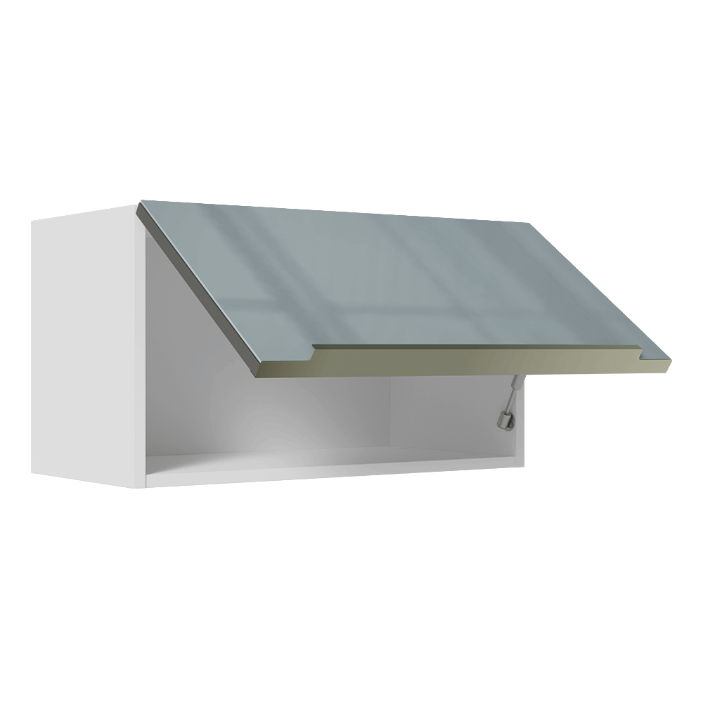 Armário Aéreo Madesa Lux 60 cm 1 Porta Basculante Branco/Cinza