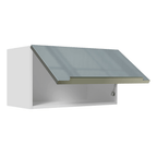 Armário Aéreo Madesa Lux 60 cm 1 Porta Basculante Branco/Cinza