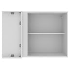 Armário Aéreo de Canto Madesa Acordes 100% MDF 1 Porta Branco/Rustic