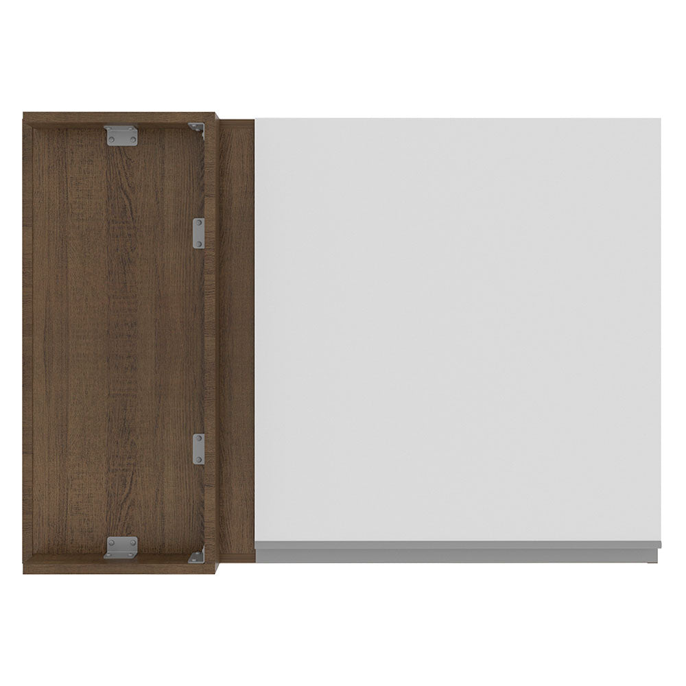 Armário Aéreo de Canto Madesa Glamy 1 Porta Rustic/Branco