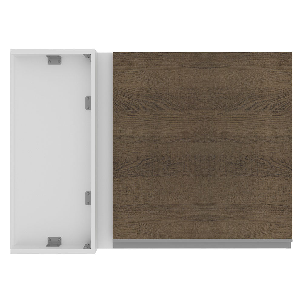 Armário Aéreo de Canto Madesa Glamy 1 Porta Branco/Rustic