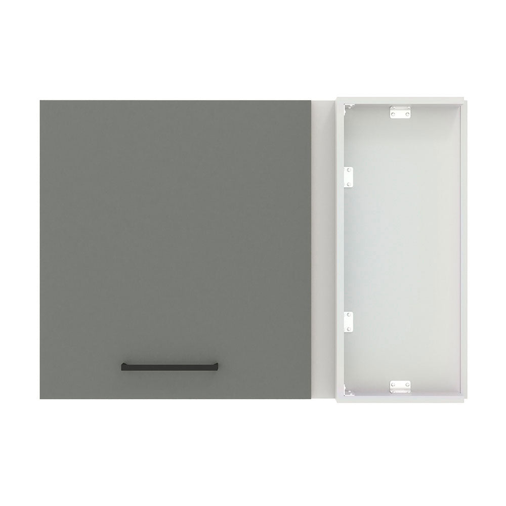 Armário Aéreo de Canto Madesa Agata 1 Porta Branco/Cinza