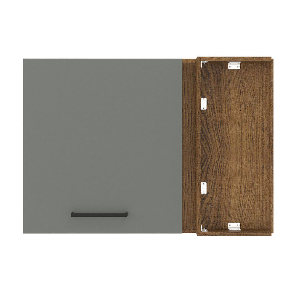 Armário Aéreo de Canto Madesa Agata 1 Porta Rustic/Cinza
