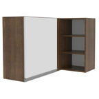 Armário Aéreo de Canto Madesa Glamy 1 Porta para linha de 60 cm de profundidade Rustic/Branco