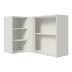 Armário Aéreo de Canto Madesa Stella 1 Porta para linha de 60 cm de profundidade Branco/Rustic