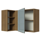 Armário Aéreo de Canto com Adega Acoplada Madesa Lux 1 Porta Rustic/Cinza