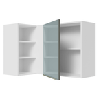 Armário Aéreo de Canto com Adega Acoplada Madesa Lux 1 Porta Branco/Cinza