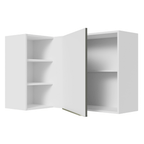 Armário Aéreo de Canto com Adega Acoplada Madesa Lux 1 Porta Branco/Branco Veludo