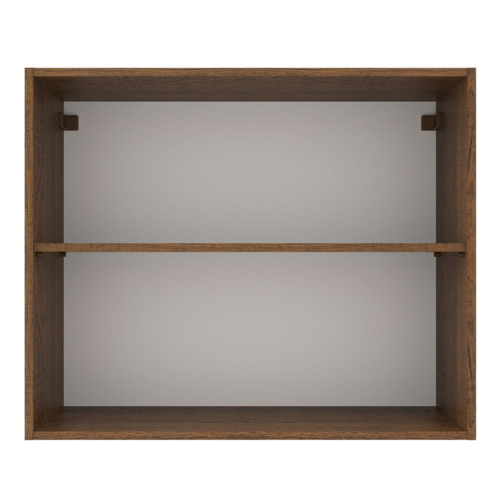 Armário Aéreo Madesa Agata 80 cm 2 Portas Rustic/Preto