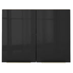 Armário Aéreo Madesa Lux 80 cm 2 Portas Rustic/Preto