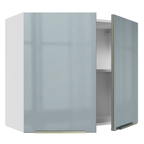Armário Aéreo Madesa Lux 80 cm 2 Portas Branco/Cinza