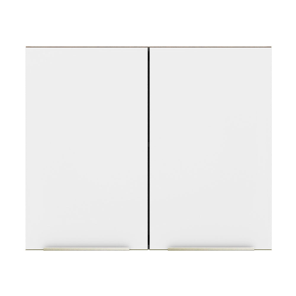 Armário Aéreo Madesa Lux 80 cm 2 Portas Rustic/Branco Veludo